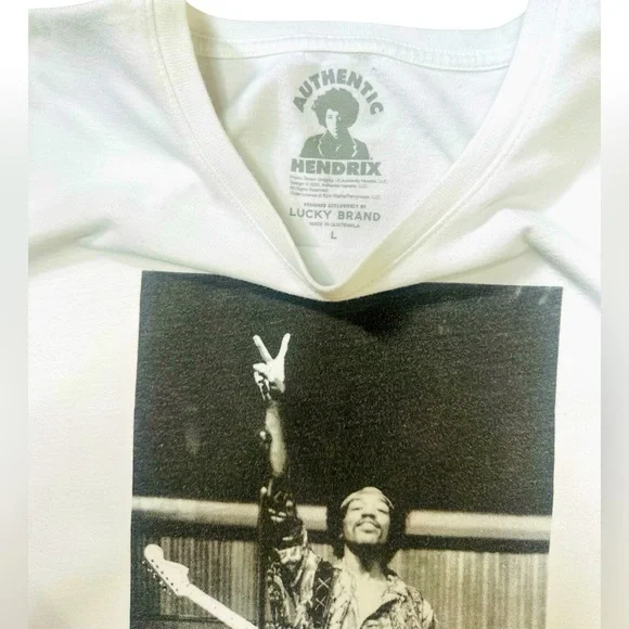 LUCKY BRAND AUTHENTIC JIMI HENDRIX PEACE TEE. UNISEX - Picture 4 of 5